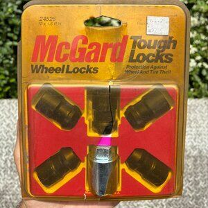 McGard 24526 5-Lockwheel Lk Set M12X1.5 Nut Cone Seat 3/4 Hex 1.46"Oal-Black